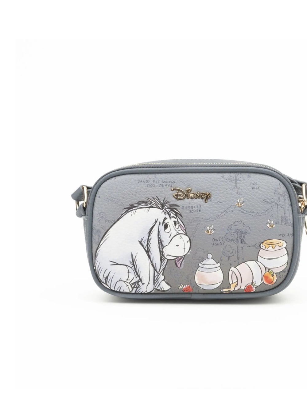 Disney WondaPop Gray Eeyore Double Zipper Crossbody/Shoulder Bag - Picture 4 of 12